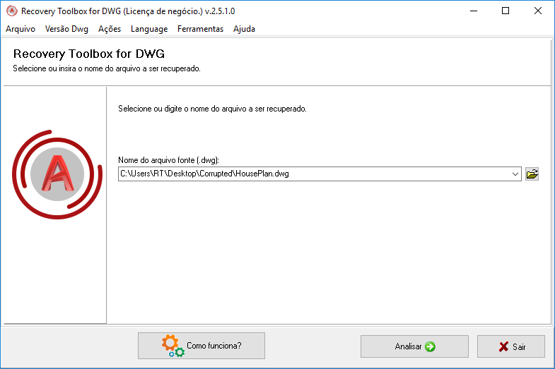 recuperar arquivo dwg