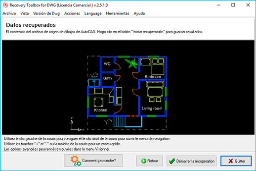 réparer le fichier autocad